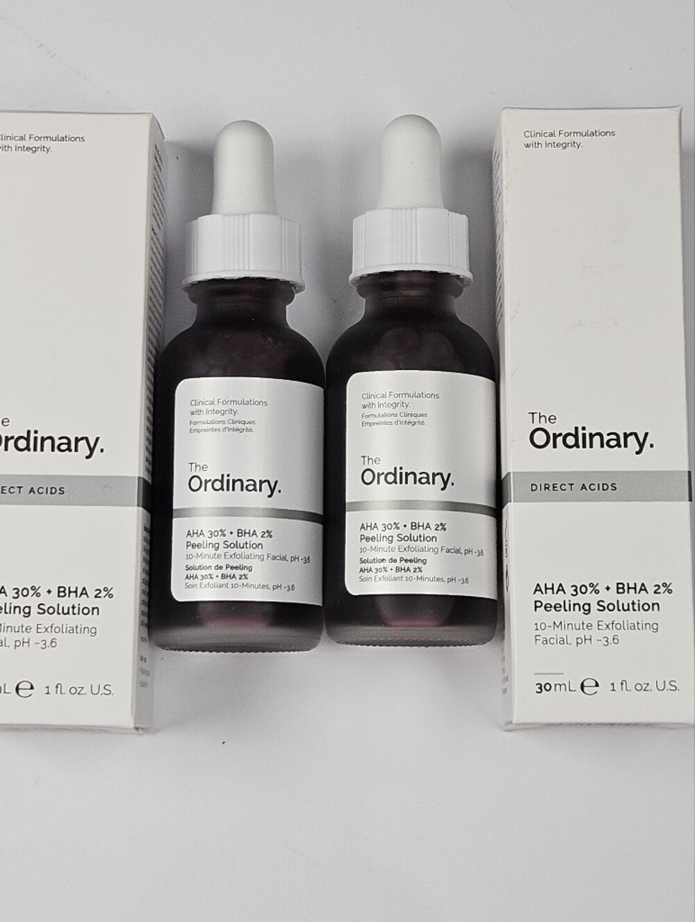 The Ordinary AHA 30% + BHA 2% Peeling Solution 30mL Lot of 2